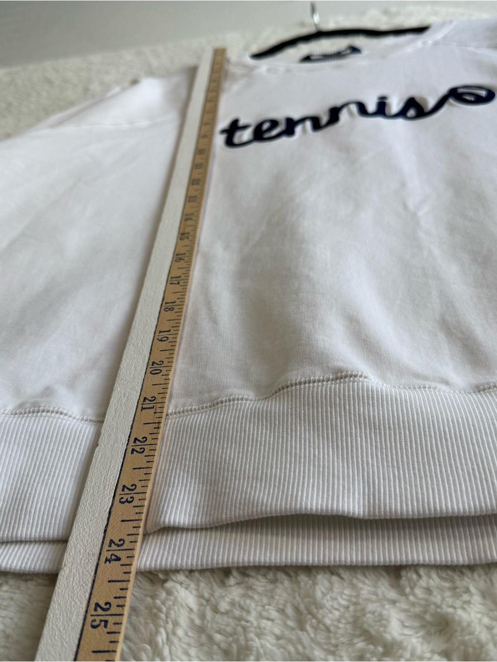 Ame & Lulu Tennis Sweatshirt Women's Large White Cotton Athleisure Preppy - Picture 6 of 9